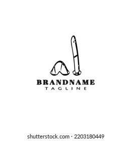 earthworm cartoon logo template icon design black modern isolated vector illustration