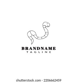 earthworm cartoon logo template icon design black modern isolated vector illustration