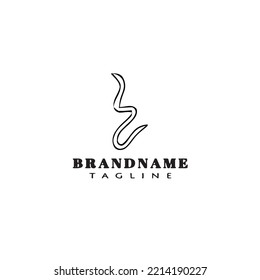 earthworm cartoon logo template icon design black modern isolated vector illustration