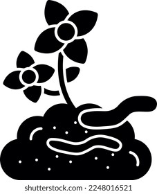 Earthworm Glyph Vector Icon Design