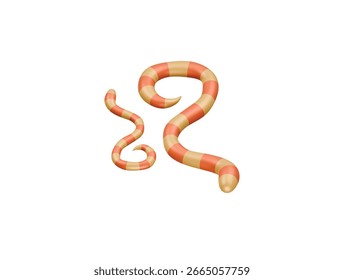 Icono de lombriz Ilustración 3D Render