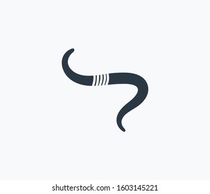 Earthworm icon isolated on clean background. Earthworm icon concept drawing icon in modern style. Vector illustration for your web mobile logo app UI design.