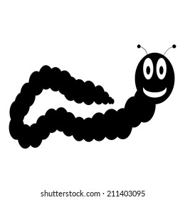 Earthworm icon on white background. Vector illustration.