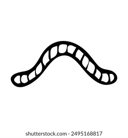 Earthworm insect hand drawn in doodle style. Underground animal worm wildlife. Vector line art illustration.