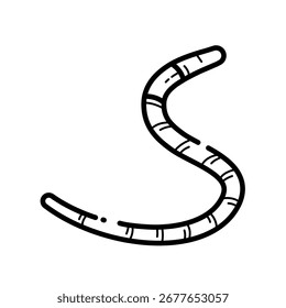 Icono de la línea del gusano de tierra - icono del Vector