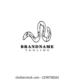 earthworm logo template icon design black modern isolated vector illustration