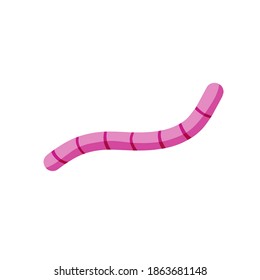 Gusano de tierra. Gusano rosa. Insulto subterráneo. Cerdo de pesca. Ilustración de dibujos animados planos