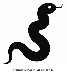 Earthworm Silhouette vector on white background