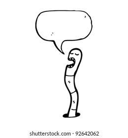 Regenwurm mit Sprudelkartoon