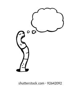 earthworm and thought bubble