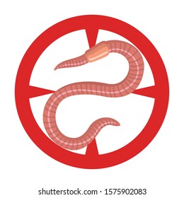 Earthworm vector icon.Cartoon vector icon isolated on white background earthworm.