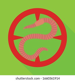 Earthworm vector icon.Flat vector icon isolated on white background earthworm.