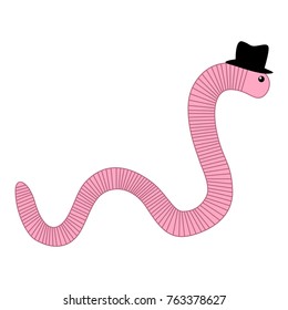 Earthworm vector isolated illustration. Element for your design.
