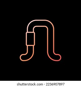 Earthworm vector outline concept colorful icon. Worm linear symbol on dark background