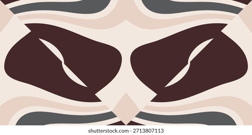 Earthy Abstract Pattern with Smooth Organic Curves and Symmetrical Shapes in a Neutral Muted Palette