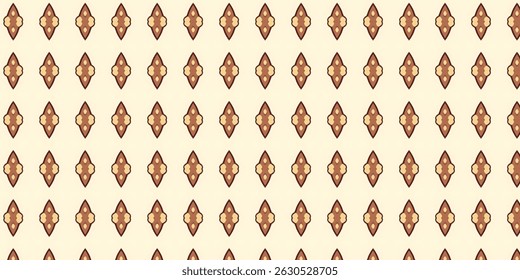 Earthy Brown Diamond Pattern on Cream Background