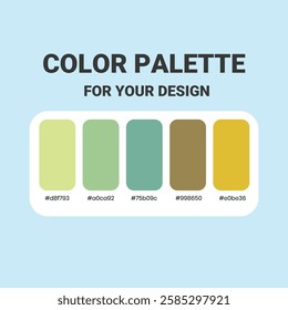 Earthy Color Palette Soft Greens, Teal, Yellow, and Brown