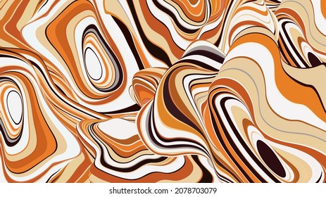 Earthy Colors Abstract Liquify Striped Art Vector Background Beige And Brown Colors. Liquid Marble. Modern Aesthetics Of Swiss Design Wallpaper.