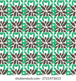 Diseño de patrón de rejilla floral terrestre