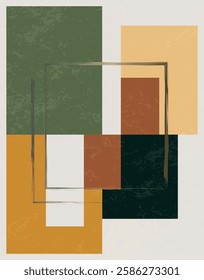 Earthy Geometric Abstract Wall Art