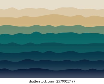 Earthy Gradient Waves: A Minimalist Landscape Design