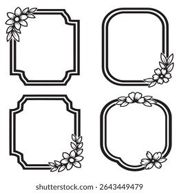 Earthy and Natural Vintage Decorative Floral Frames Vector Set Packs
