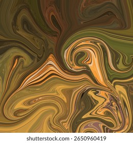 A arte em espiral terrestre em tons de ocre, marrom e azeitona com texturas naturais ricas. Movimento de fluido abstrato para fundos orgânicos ou vintage-temáticos. Terra, textura, redemoinho, marrom, abstrato.
