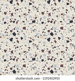 Earthy Terrazzo Seamless Pattern - Abstract Terrazzo design in earthy neutral colors