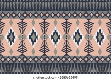 Erdton nahtlose ethnische Muster Textur. Navajo geometrischen Druck, rustikale dekorative Ornament. Abstraktes geometrisches Muster. Indianermuster Ornament für das Design von Kleidung