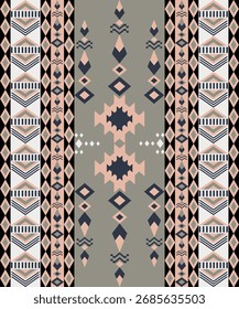 Erdton nahtlose ethnische Muster Textur. Navajo geometrischen Druck, rustikale dekorative Ornament. Abstraktes geometrisches Muster. Indianermuster Ornament für das Design von Kleidung