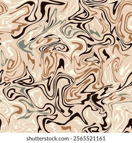 Earthy Waves Decorative seamless pattern. Repeating background. Tileable wallpaper print.