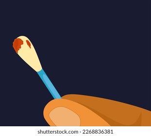 Earwax isolated. Yellow discharge from ear. vector illustration