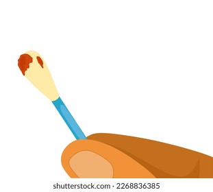 Earwax isolated. Yellow discharge from ear. vector illustration