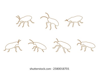 Earwig Animal Outline Icon Set