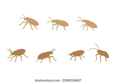 Earwig Animal Silhouette Icon Set