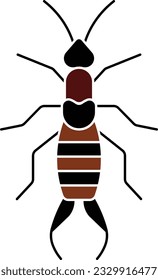 Ohrwig-dermaptera-Bug Feuerbrat-Insekt Flat