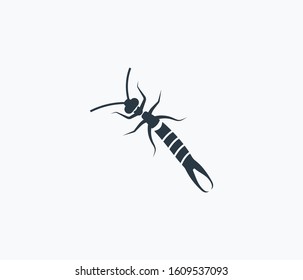 Earwig icon isolated on clean background. Earwig icon concept drawing icon in modern style. Vector illustration for your web mobile logo app UI design.