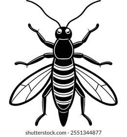 Ilustración vectorial plana del insecto de Earwig en un fondo blanco