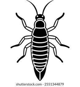 Ilustración vectorial plana del insecto de Earwig en un fondo blanco