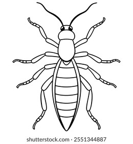 Ilustración vectorial plana del insecto de Earwig en un fondo blanco