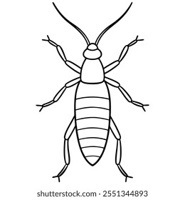 Ilustración vectorial plana del insecto de Earwig en un fondo blanco