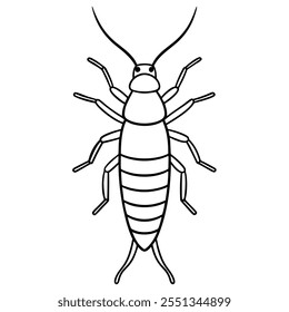 Ilustración vectorial plana del insecto de Earwig en un fondo blanco