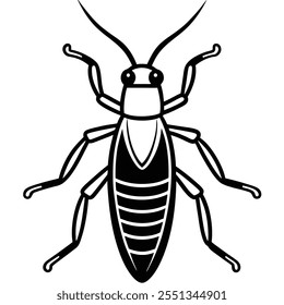 Earwig insect flat vector illustration on a white background