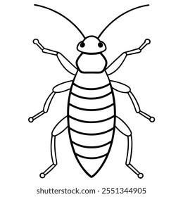 Earwig insect flat vector illustration on a white background