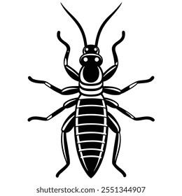 Earwig insect flat vector illustration on a white background