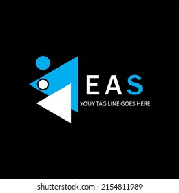 Diseño creativo del logotipo de la carta EAS con gráfico vectorial