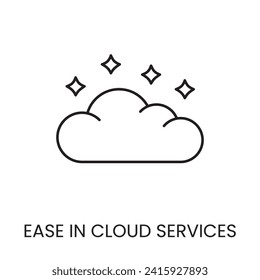 Ease in cloud services linear icon in vector