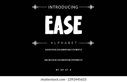 Ease font modern bouncy typeset, lively friendly alphabet. Playful cheerful letters in Los Muertos Mexican style for menus, labels, signage, ads, crafts and comic book. Vector typographic design