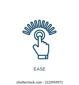 ease icon. Thin linear ease outline icon isolated on white background. Line vector ease sign, symbol for web and mobile