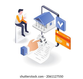 Ease of online banking investment in isometric illustration